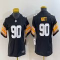 Women Pittsburgh Steelers #90 T. J. Watt black Nike Vapor F.U.S.E. Limited Jersey 0301