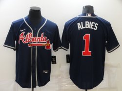 Nike Atlanta Braves #1 Ozzie Albies blue majestic baseball Jersey