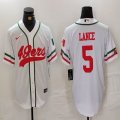 Nike San Francisco 49ers #5 Trey Lance white baseball jerseys Joint name-BD