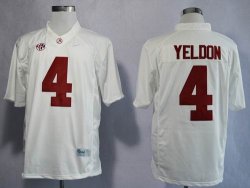 Alabama Crimson Tide T.J Yeldon 4 white College Football Limited Jerseys