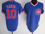 MLB Chicago Cubs #10 Ron Santo throwback Blue Jerseys