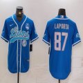 Nike Detroit Lions #87 Sam LaPorta blue baseball jerseys Joint name-BD 03