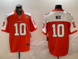 Denver Broncos #10 Bo Nix Nike Orange white Vapor F.U.S.E. Limited Jersey 01