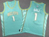 Youth New Orleans Hornets #1 LaMelo Ball blue nba Jerseys city version-XD