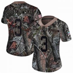 Women New England Patriots #3 Gostkowski nike Camo Color Rush Limited Jersey