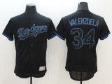 Los Angeles Dodgers #34 Fernando Valenzuela black Flexbase Authentic Collection Jersey