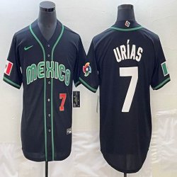 2023 World Cup Mexico #7 Julio Urias black majestic baseball jerseys 06