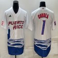 Puerto Rico Baseball #1 Correa White 2023 World Baseball Classic Replica Player Jersey 06