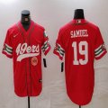 Nike San Francisco 49ers #19 Deebo Samuel red baseball jerseys Joint name-BD 02