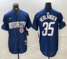 Nike Detroit Tigers #35 Justin Verlander blue Majestic baseball jerseys city version 03