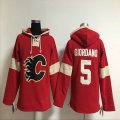 Calgary Flames #5 Mark Giordano red Ice hockey Hooded Sweatshirt(1)