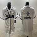 Nike Dallas Cowboys blank white baseball jerseys Joint name-BD