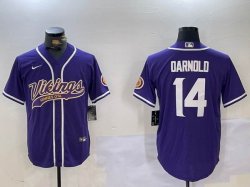 Nike Minnesota Vikings #14 Sam Darnold purple baseball jerseys Joint name-BD