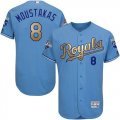 2016 Kansas Royals #8 Mike Moustakas skyblue gold Flexbase Authentic Collection Jersey