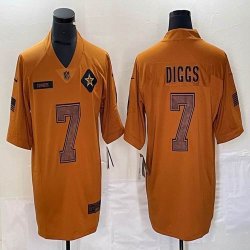 Dallas Cowboys #7 Trevon Diggs 2023 Brown Salute To Service Limited Jerseys