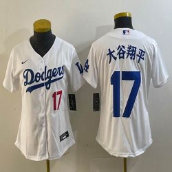 Women Los Angeles Dodgers #17 Shohei Ohtani Nike white baseball Jersey -BD 03