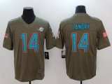 Nike Miami Dolphins #14 Jarvis Landry green USA flag Color Rush Limited Jersey