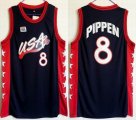 1996 Atlanta Olympics #8 Pippen dark blue USA Basketball Team Jerseys