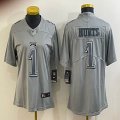 Nike Philadelphia Eagles #1 Jalen Hurts gray Women Color Rush Limited Jersey