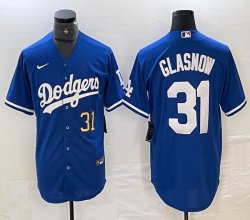 New Los Angeles Dodgers #31 Tyler Glasnow blue majestic baseball jerseys 01