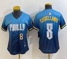 Youth Nike Philadelphia Phillies #8 Castellanos skyblue majestaic baseball jersey city version-BD 02