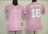 Atlanta Braves 16 Mccann Pink MLB Women Jerseys