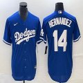 Nike Los Angeles Dodgers #14 Enrique Hernandez blue majestic baseball jerseys 01