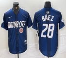 Nike Detroit Tigers #28 Javier Báez blue Majestic baseball jerseys city version 02