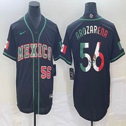 2023 World Cup Mexico #56 Randy Arozarena black majestic baseball jerseys 06