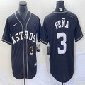 Nike Houston Astros #3 Jeremy Pena black majestic baseball jerseys Inverted version 01