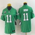 Youth Nike Philadelphia Eagles #11 Carson A.J. Brown green throwback Color Rush Limited Jersey C patch-BD