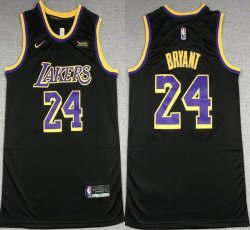 Nike Los Angeles Lakers #24 Kobe Bryant black nba basketball jersey-XD