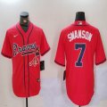 Nike Atlanta Braves Dansby Swanson red majestic baseball jerseys 02