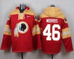 Custom Nike Washington Redskins #46 Morris red yellow nfl Hooded Sweatshirt