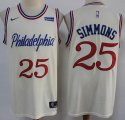 Nike Philadelphia 76ers #25 Ben Simmons beige nba basketball Jersey city viersion-S8