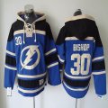 Tampa Bay Lightning #30 Ben Bishop blue NHL hooded sweatshirt