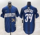 Nike Detroit Tigers #34 Jake Rogers blue Majestic baseball jerseys city version 02