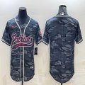 Nike New England Patriots gray camo baseball jerseys Joint name-BD