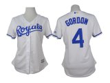 women Kansas City Royals Alex Gordon 4# White baseball jersey