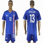 2016 Iceland team JONSSSON #13 blue soccer jerseys home