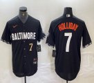 Nike Baltimore Orioles #7 Holliday black majestic baseball jersey-BD 01