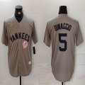 Nike New York Yankees #5 Joe DiMaggio gray throwback baseball jerseys 01