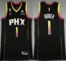 Jordan logo Phoenix Suns #1 Devin Booker black NBA basketball Jerseys -XD