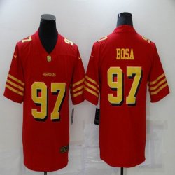 Nike San Francisco 49ers #97 Nick Bosa red gold Color Rush Limited Jersey