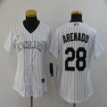 Women Nike Colorado Rockies #28 Nolan Arenado white majestic baseball jersey