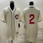 Nike Cincinnati Reds #2 beige throwback mlb jerseys-BD