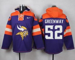 Custom Nike Minnesota Vikings #52 Greenway purple orange nfl Hooded Sweatshirt