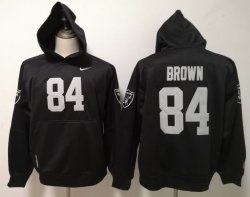 Nike Oakland Raiders #84 Antonio Brown black nfl Hooded Sweatshirt