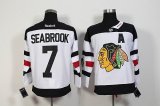 New Chicago Blackhawks #7 Seabrook white hockey jersey A patch