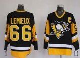 CCM Pittsburgh Penguins #66 Mario Lemieux Black Throwback NHL Jerseys